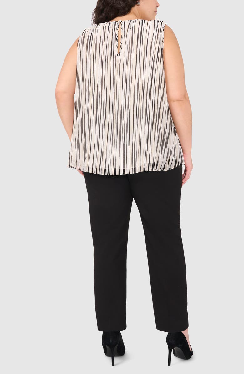 Halogen<sup>®</sup> Stripe Sleeveless Pleated Shell, Alternate, color,