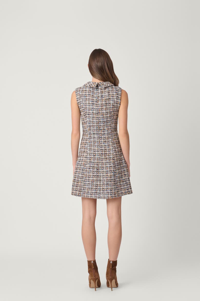 Shimmer Tweed Charlotte Dress, Alternate, color, Beige Multi