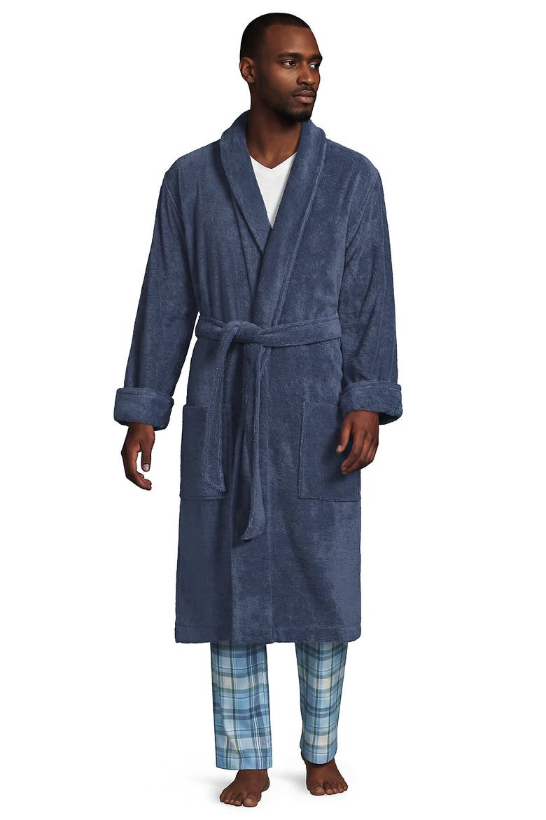 Calf Length Turkish Terry Robe, Main, color, Nightfall Blues