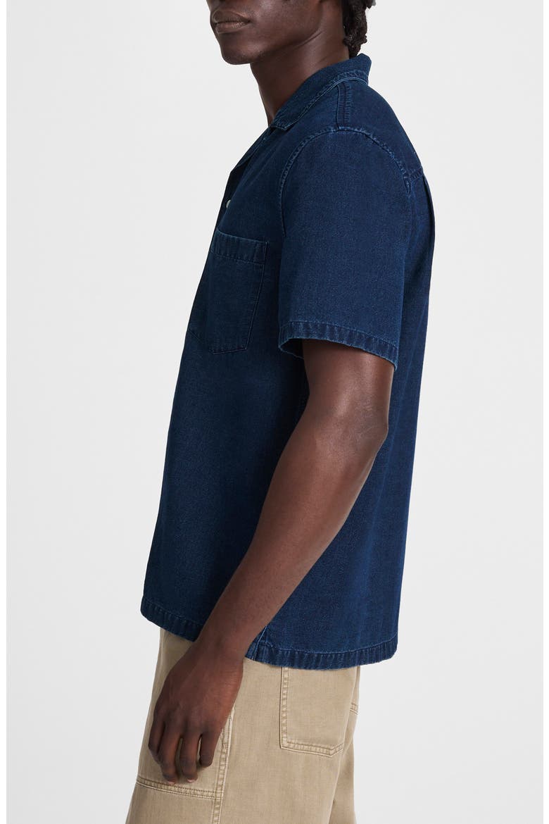 Indigo Dyed Camp Shirt, Alternate, color, DARK INDIGO