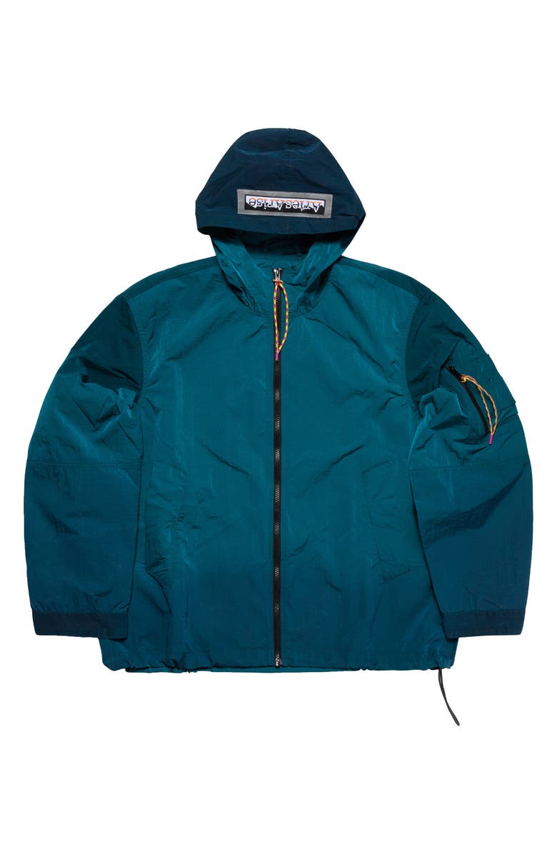 Aries Ombré Dyed Hooded Tech Windbreaker Jacket, Main, color, 