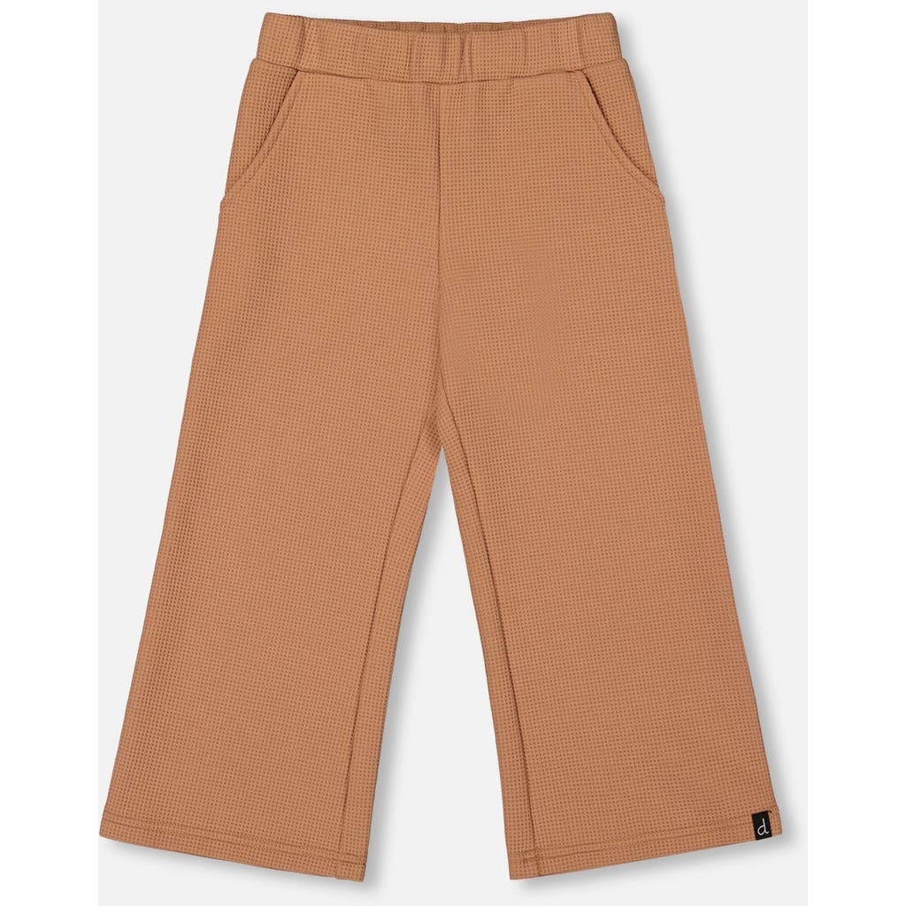 Deux Par Deux Waffle Flare Leg Pants In Brown