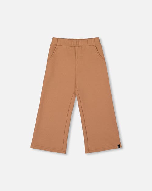 Deux Par Deux Waffle Flare Leg Pants In Brown