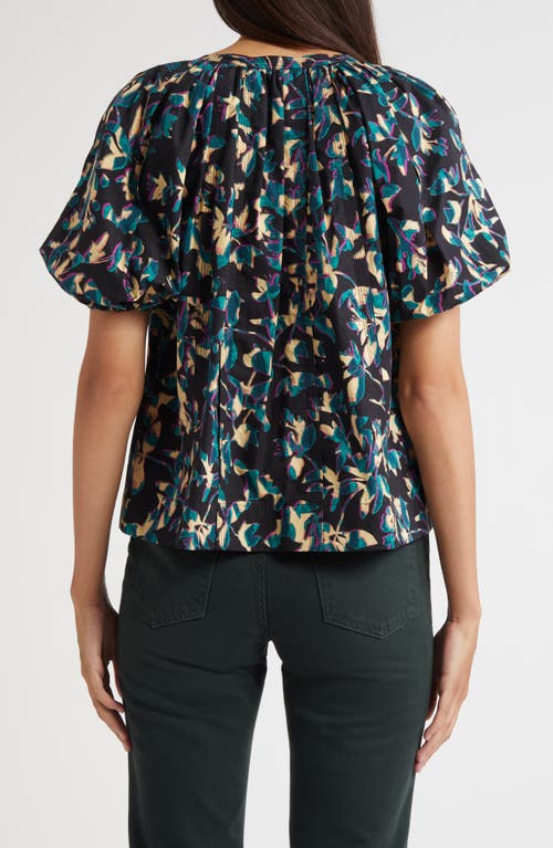 Ulla Johnson Tie Neck Puff Sleeve Top In Blue