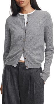 rag & bone Archie Embellished Cotton & Cashmere Cardigan