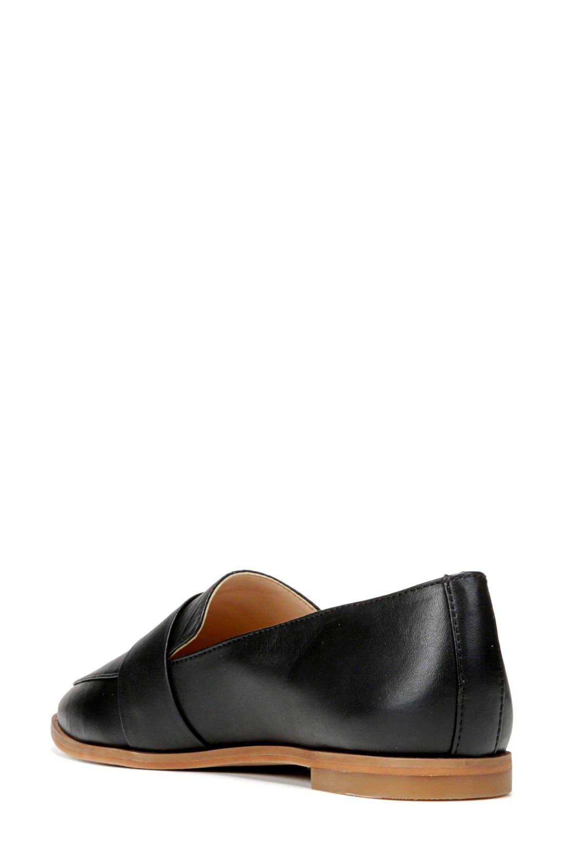 'Ashah' Pointed Toe Flat, Alternate, color, BLACK/ BLACK LEATHER