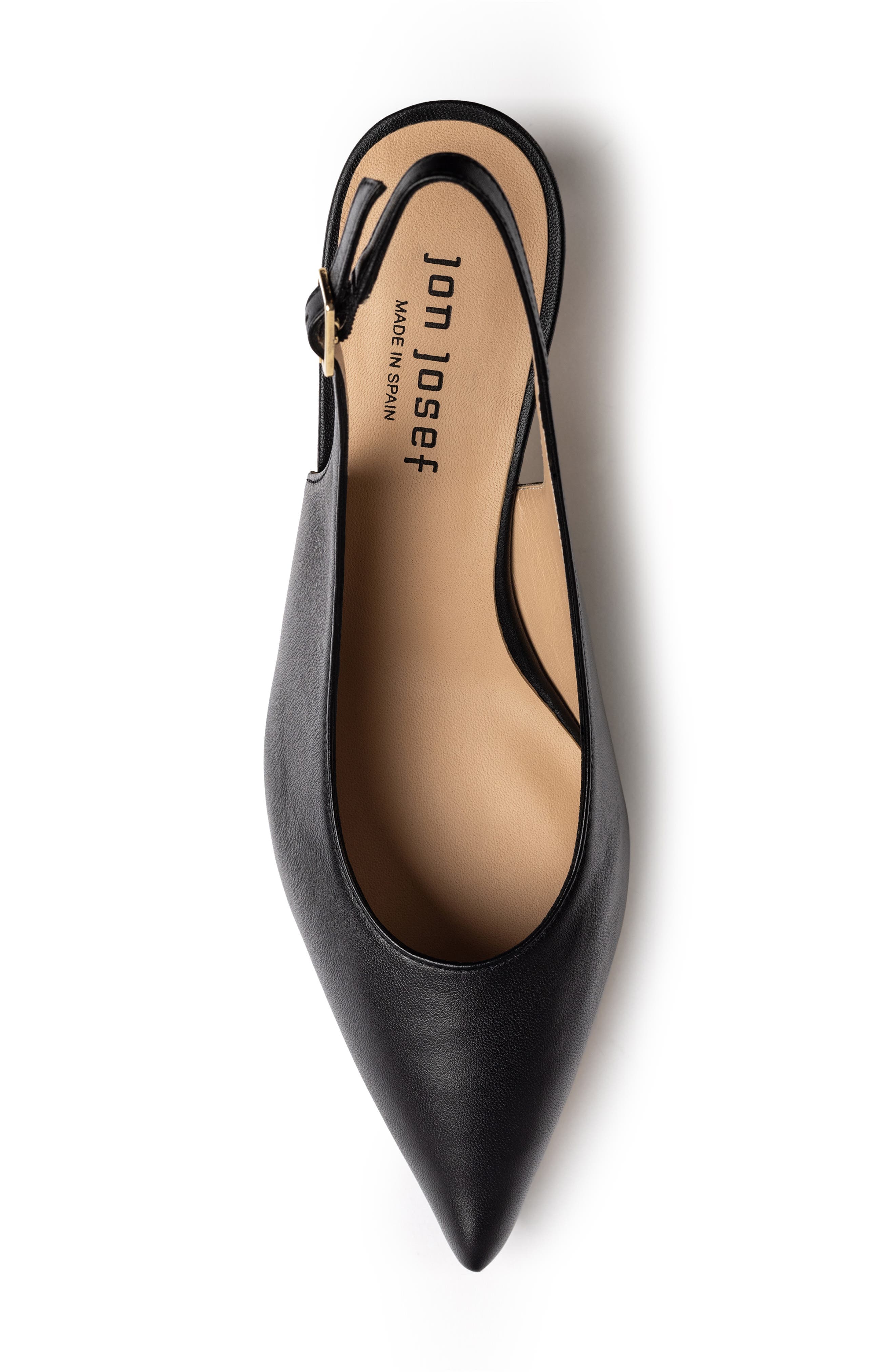 Jon Josef Tina Slingback Pointed Toe Pump, Alternate, color, Black Leather