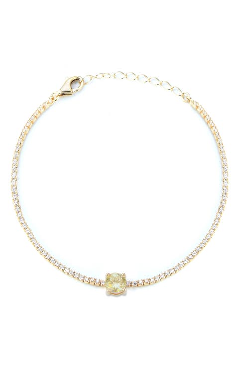 14K Gold Plated Cubic Zirconia Tennis Bracelet