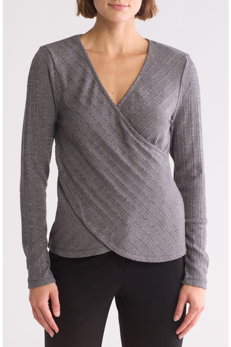 Crossover Knit Top, Main, color, GREY