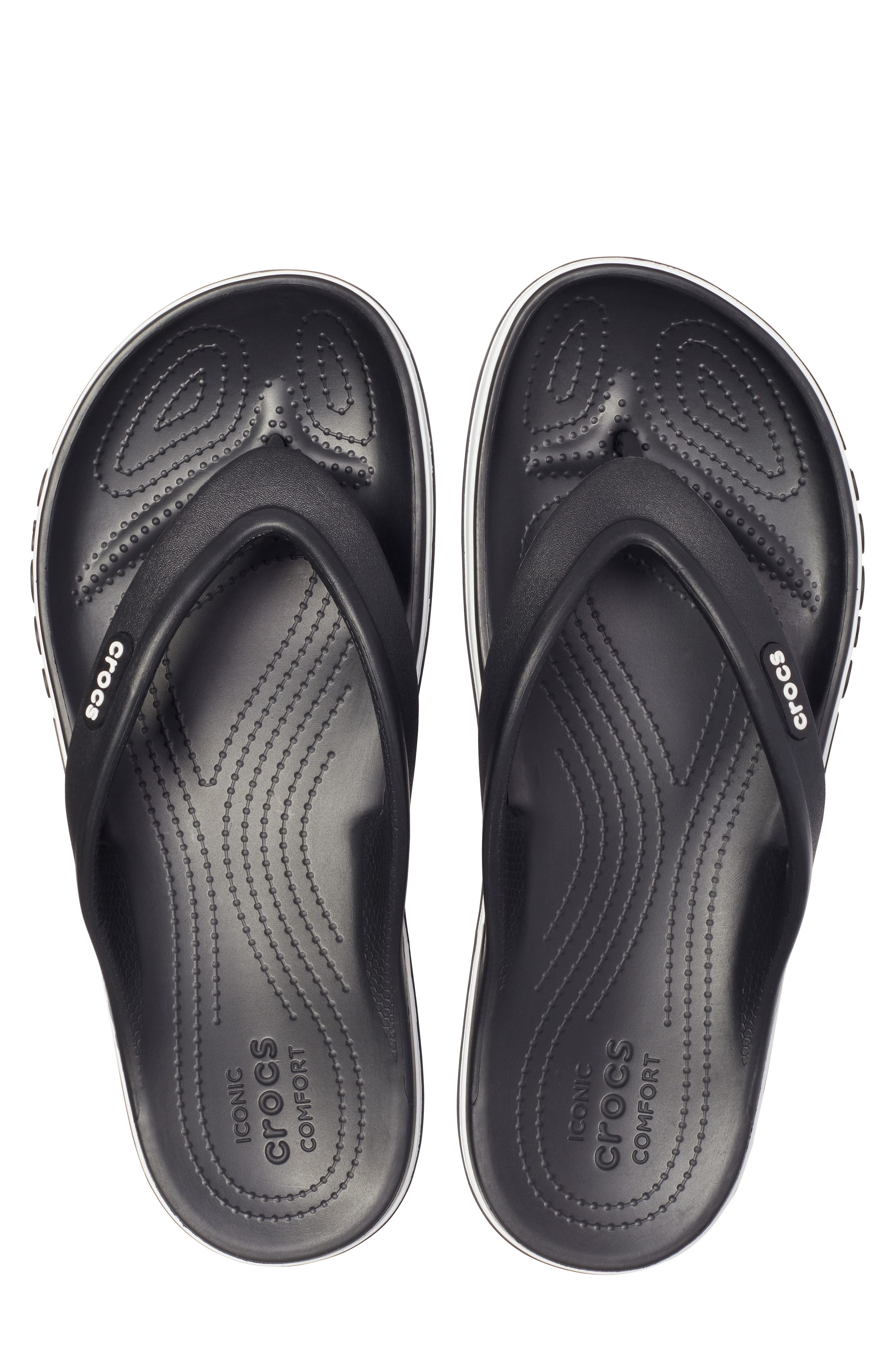 CROCS Gender Inclusive Bayaband Flip Flop Sandal, Alternate, color, Black/White