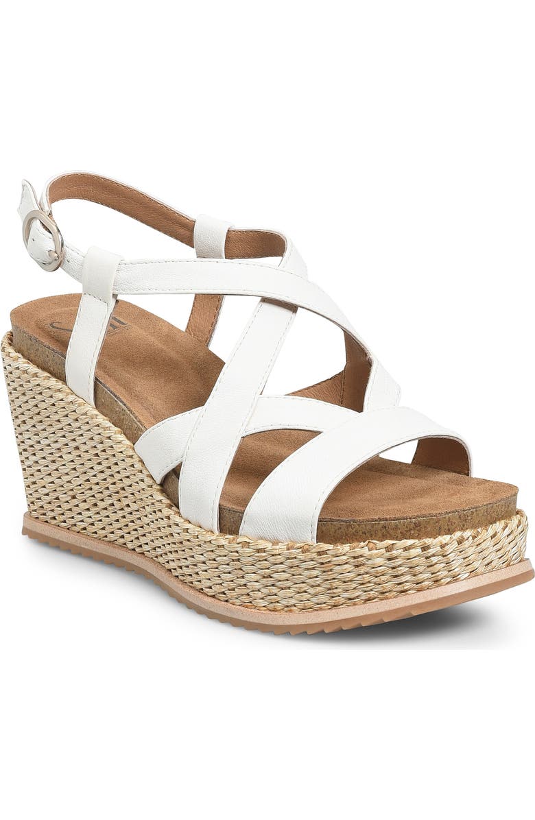 Söfft Devyn Slingback Espadrille Platform Wedge Sandal, Main, color, True White