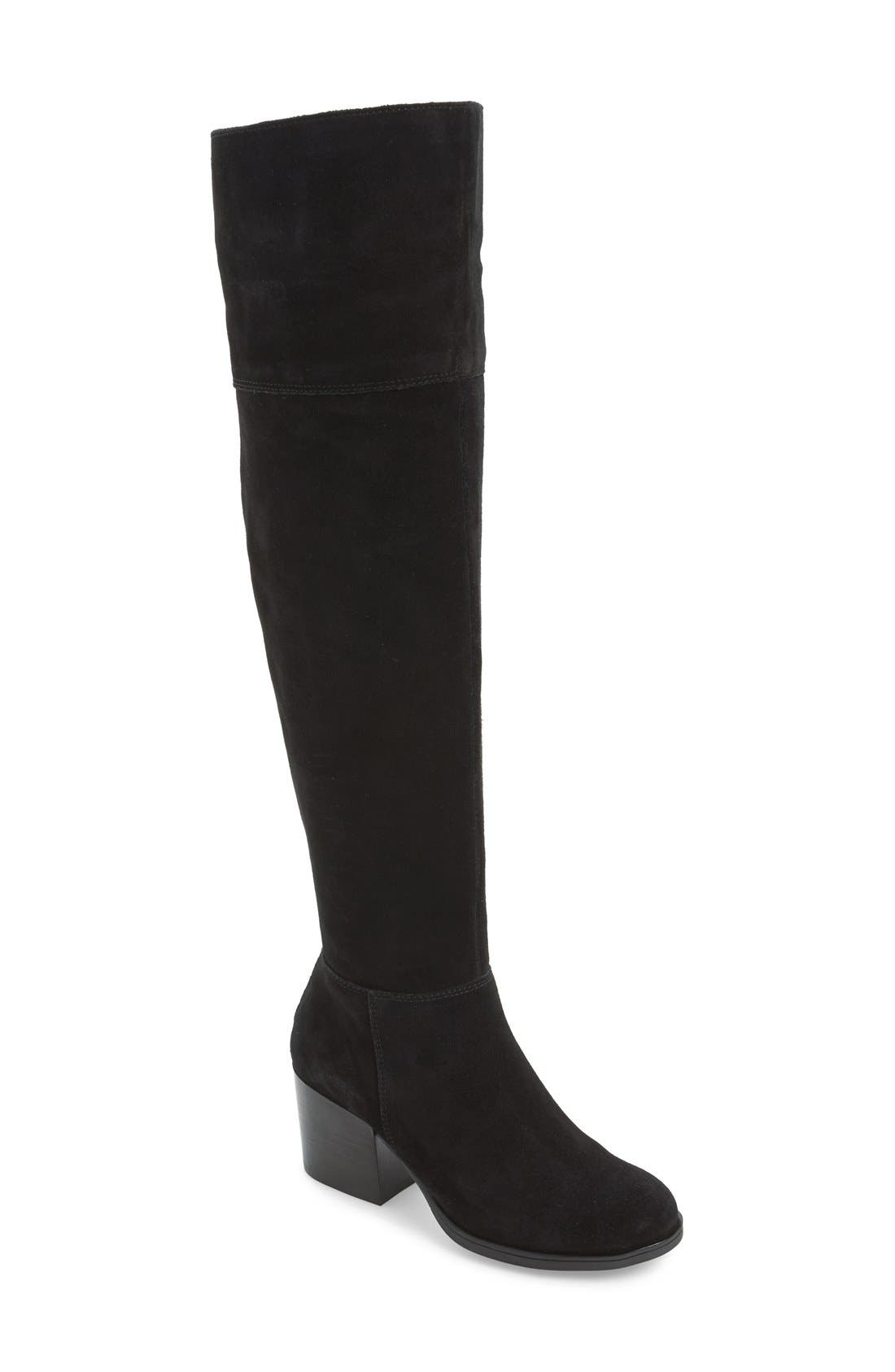 'Orabela' Knee High Boot, Main, color, BLACK SUEDE