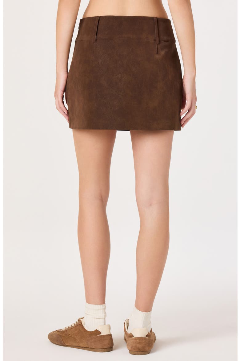 Arielle Faux Leather Skort, Alternate, color, BROWN