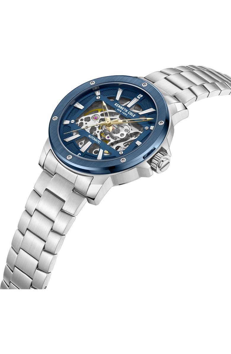 Kenneth Cole New York Automatic Bracelet Watch, 44mm, Alternate, color, Silver