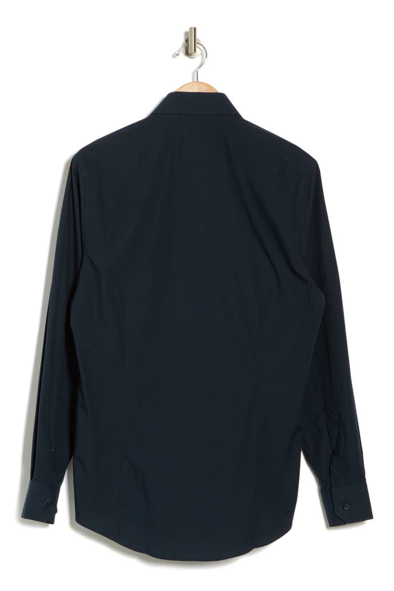 Slim Fit Stretch Cotton Dress Shirt, Alternate, color, NAVY