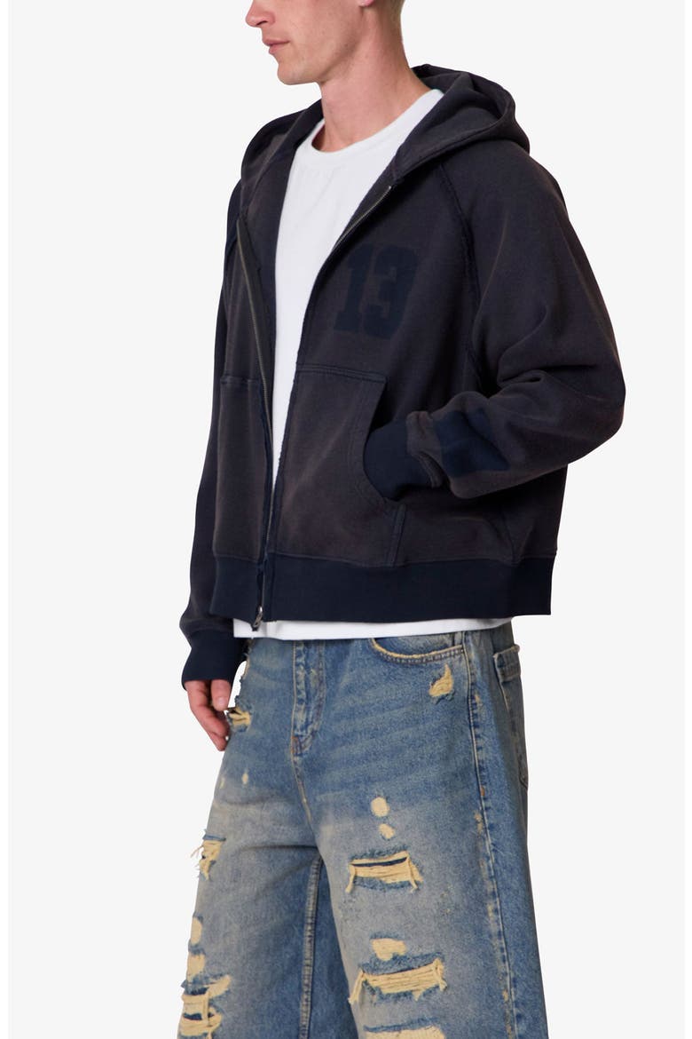 Half and Half Full Zip Hoodie, Alternate, color, WASHED BLACK
