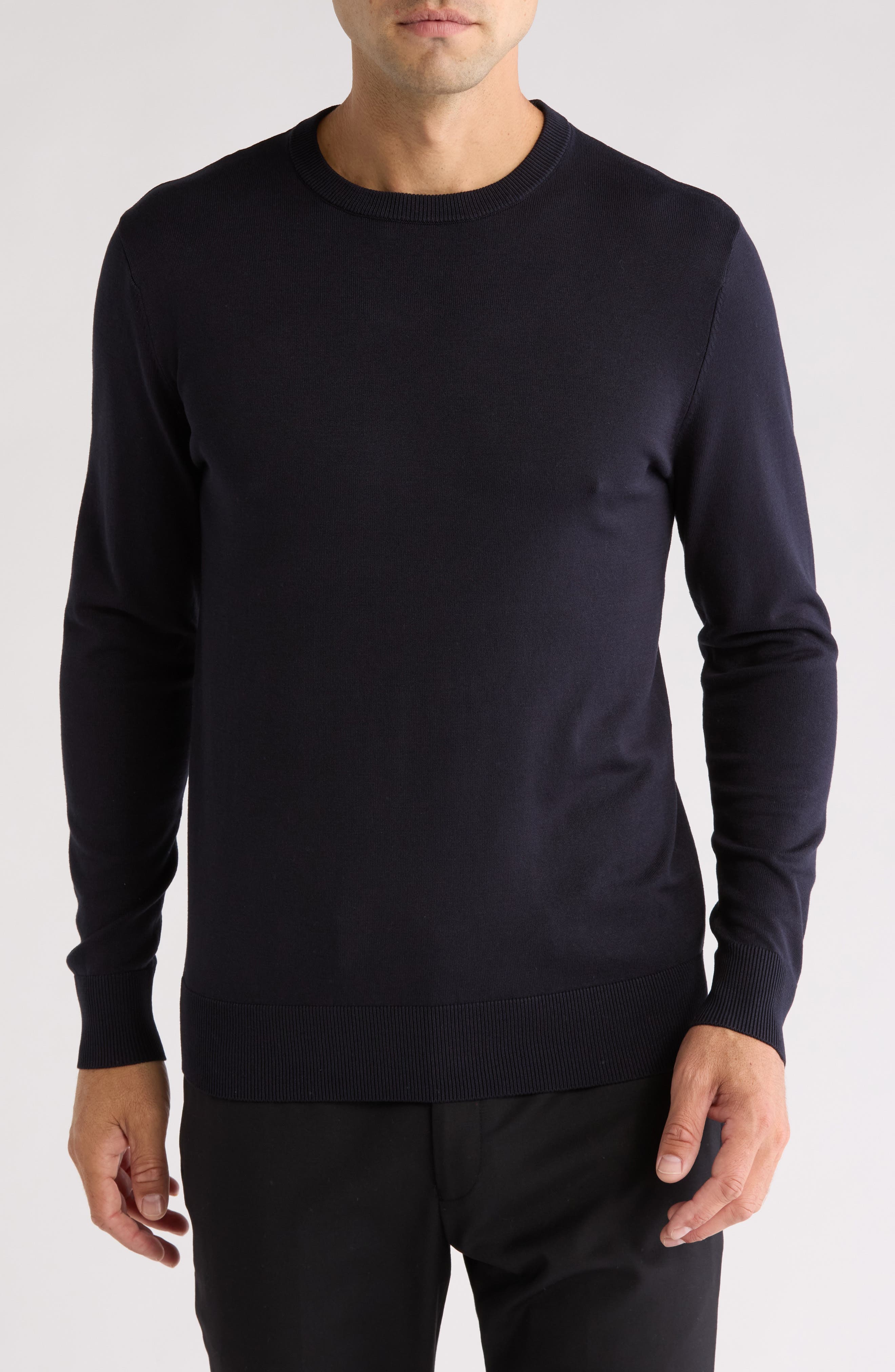 TOM BAINE Solid Crewneck Pullover