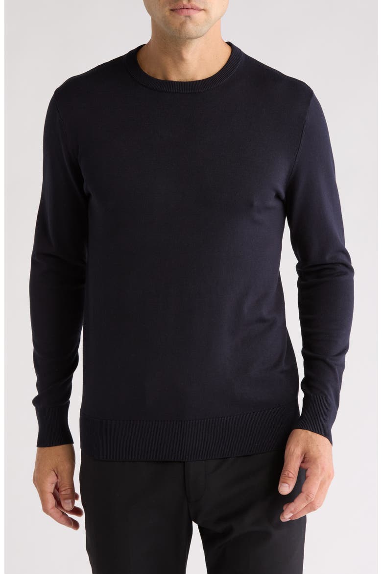 Solid Crewneck Pullover, Main, color, NAVY