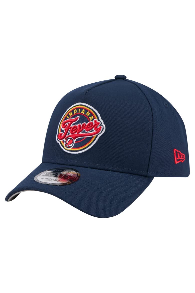Men's New Era  Navy Indiana Fever Core Logo A-Frame 9FORTY Adjustable Hat, Main, color, Navy