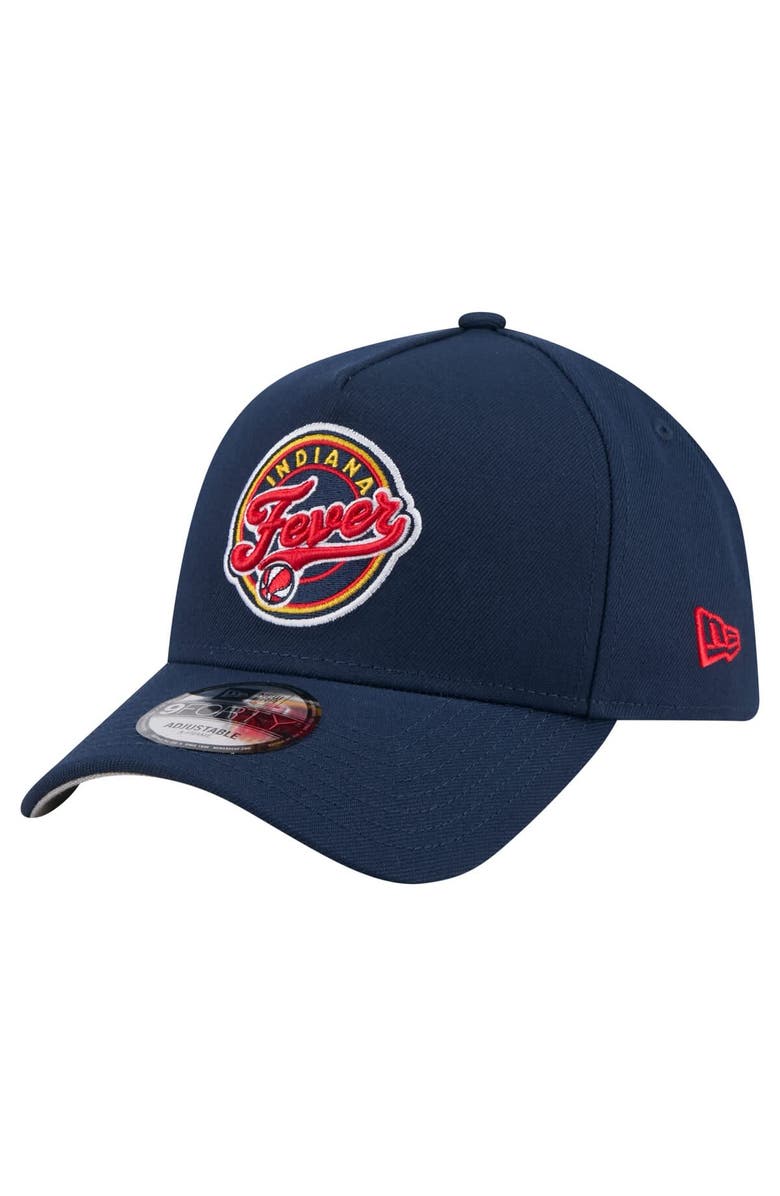 New Era Men's New Era Navy Indiana Fever Core Logo A-Frame 9FORTY Adjustable Hat, Main, color, Navy