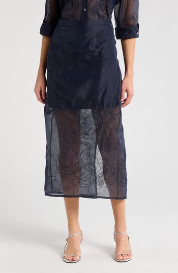 Cinq à Sept Etta Floral Embroidered Maxi Skirt | Nordstromrack