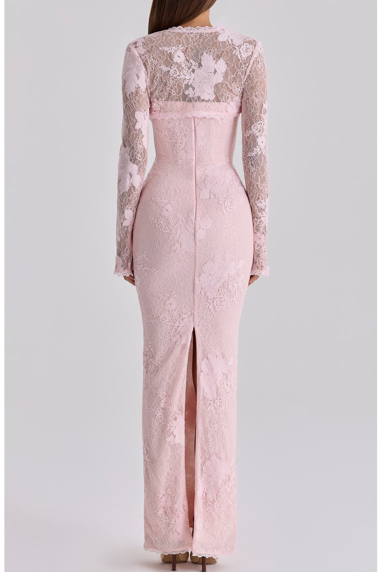 Lucienne Lace Corset Strapless Gown & Bolero, Alternate, color, PINK