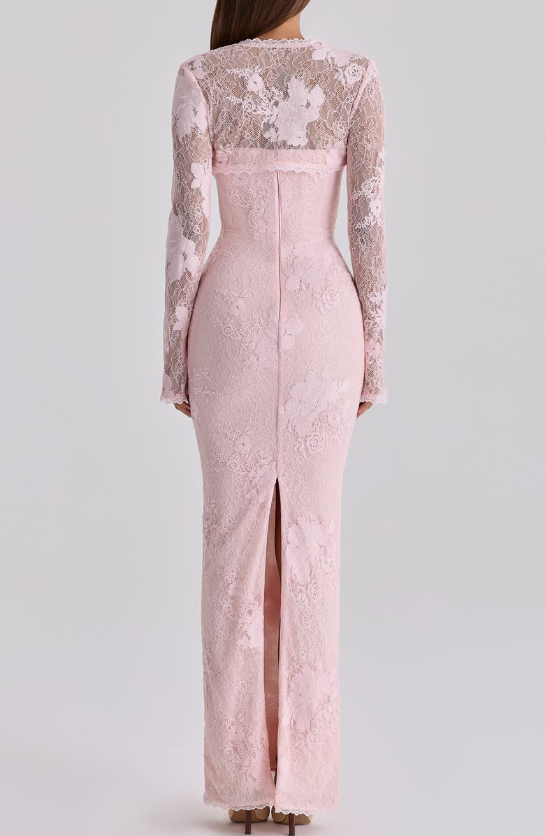 HOUSE OF CB Lucienne Lace Corset Strapless Gown & Bolero, Alternate, color, Pink