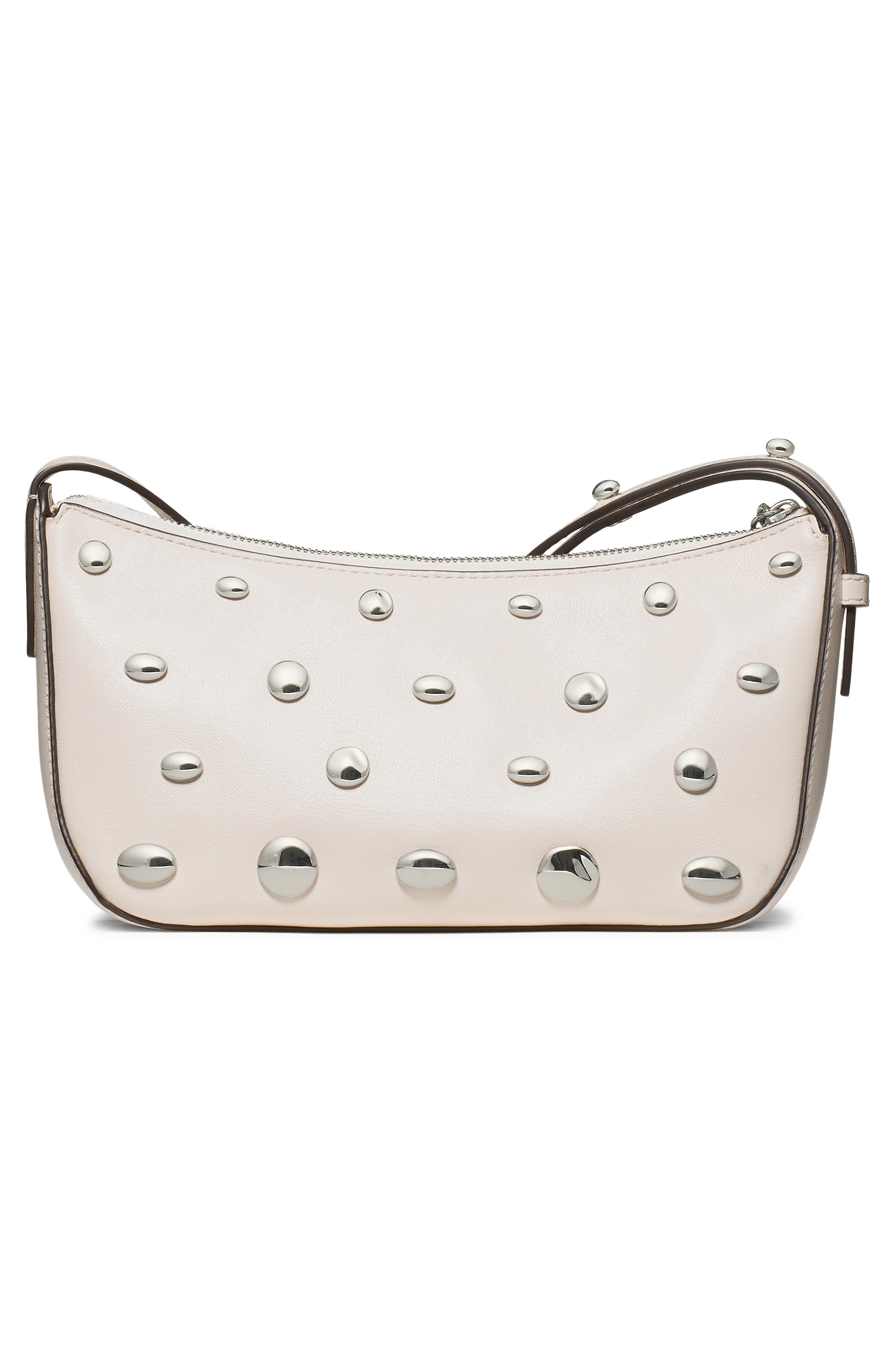 Kate Spade New York halo studded fine grain leather crossbody, Alternate, color, Cream