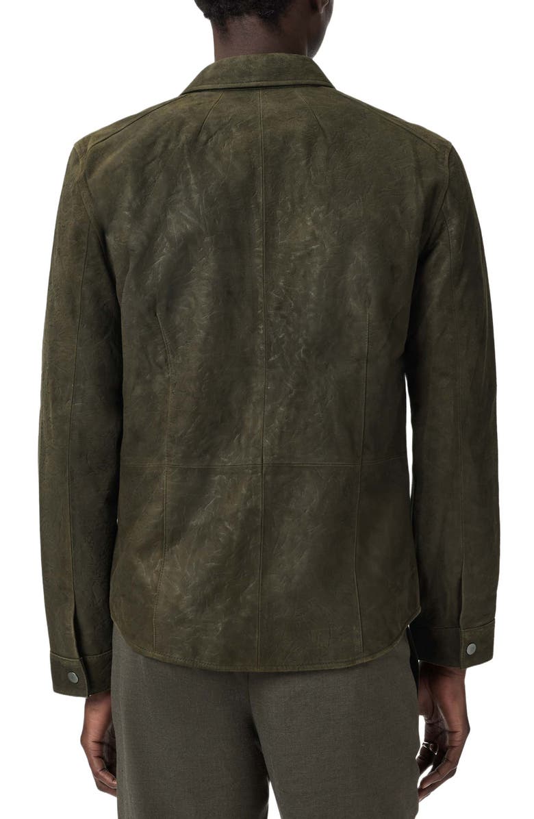 John Varvatos Kadd Suede Shirt Jacket, Alternate, color, Eucalyptus