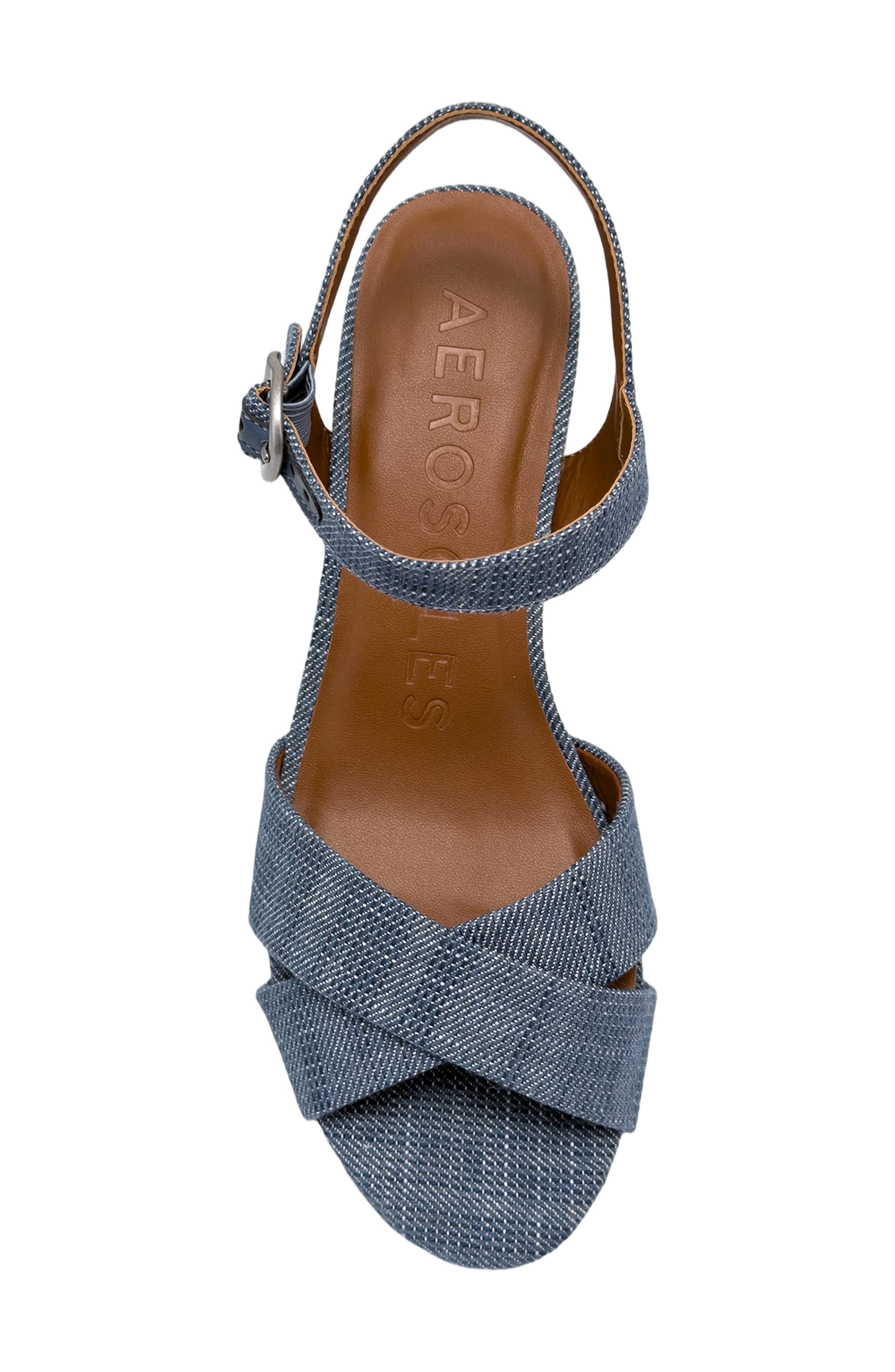Charlye Ankle Strap Platform Sandal, Alternate, color, BLUE