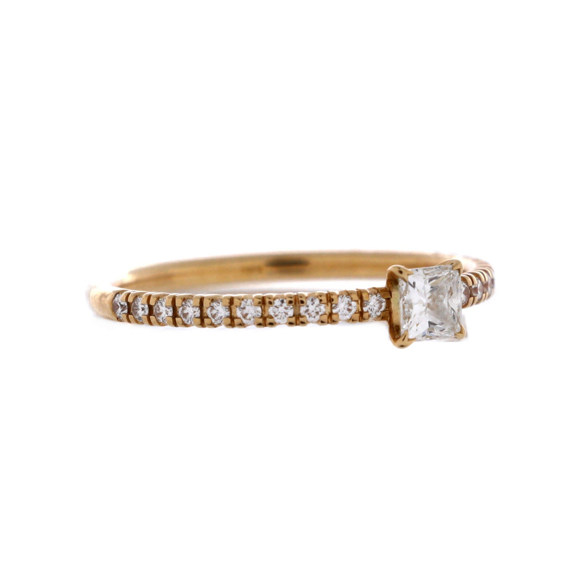 Etincelle de Cartier Ring 18K Yellow Gold with Princess Cut Diamond and Pave Diamonds, Alternate, color, Metallic Gold
