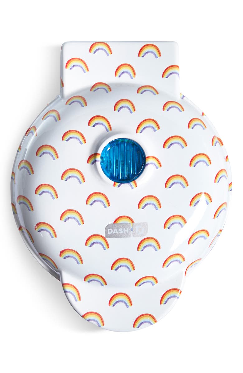 Dash Rainbow Print Mini Waffle Maker, Alternate, color, 