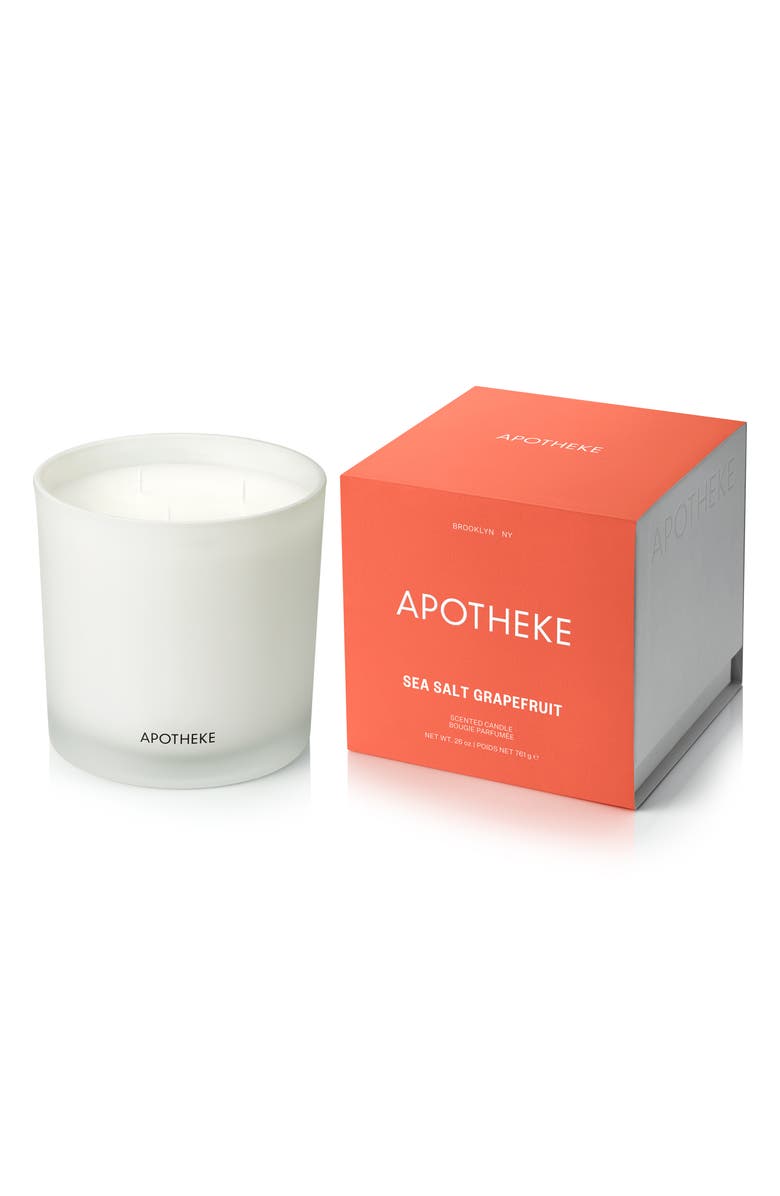 APOTHEKE Sea Salt Grapefruit 3-Wick Scented Candle, Main, color, White