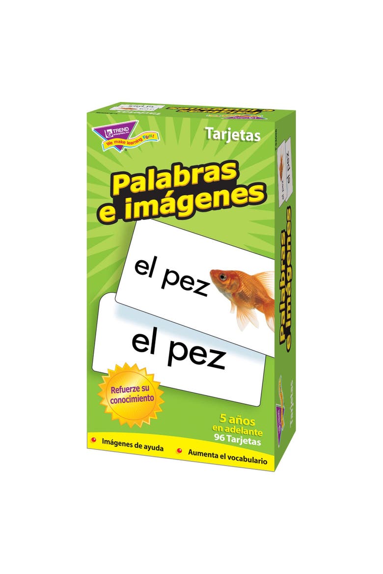 TREND Enterprises Palabras E imágenes (Sp) Skill Drill Flash Cards, Alternate, color, Multicolored