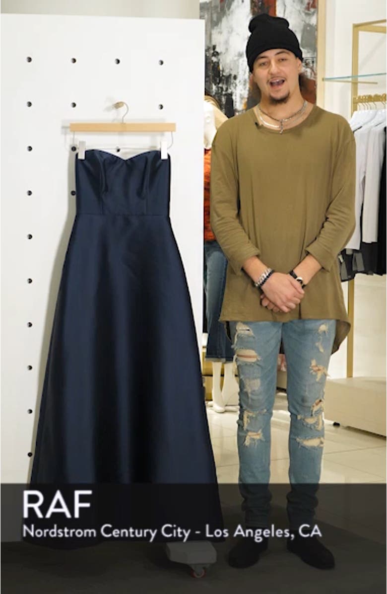 Strapless Satin A-Line Gown, sales video thumbnail