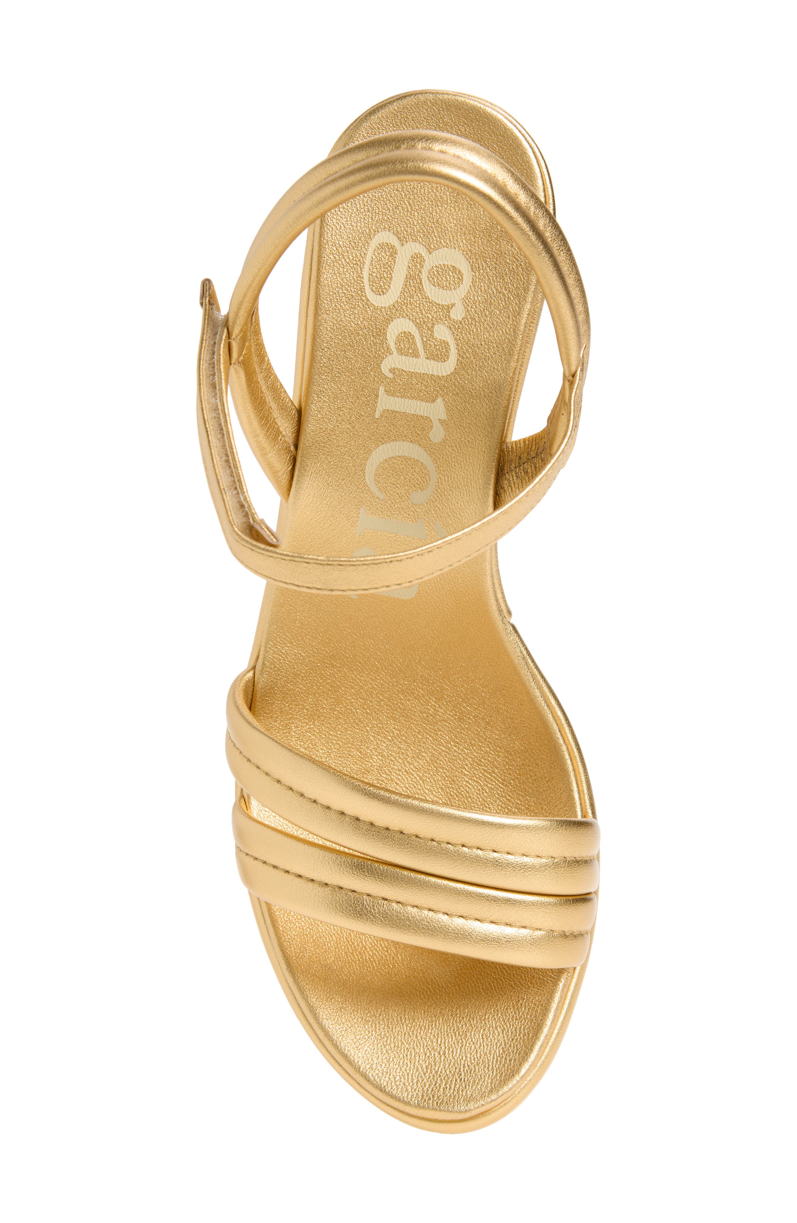 Pedro Garcia Dixie Platform Metallic Leather Sandal, Alternate, color, Gold