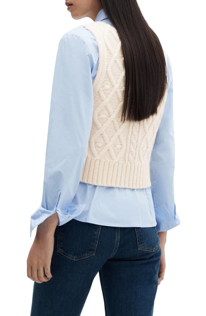 MANGO Braided Sweater Vest, Alternate, color,