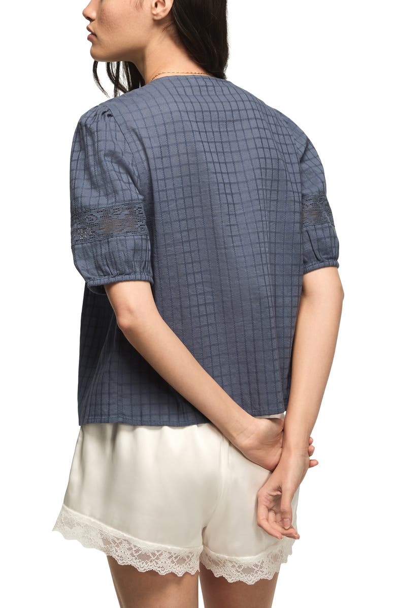 Lucky Brand Smock Button-Up Top, Alternate, color, Vintage Indigo