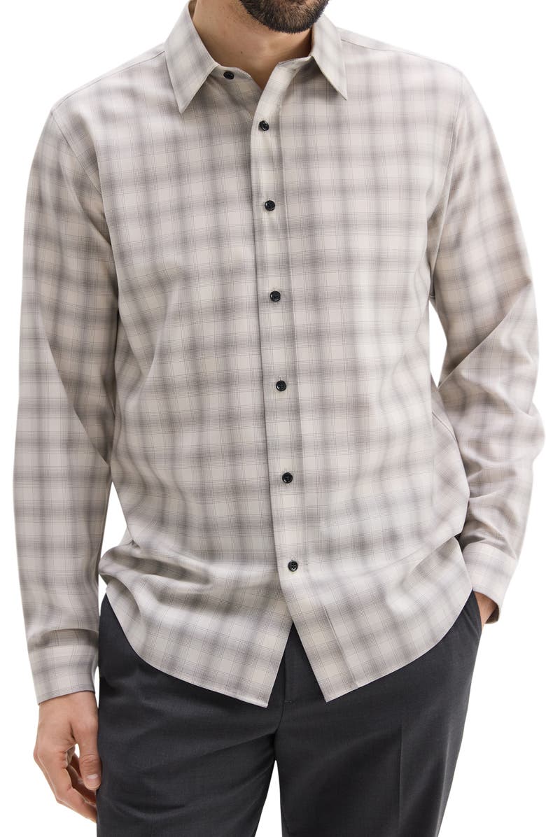 Theory Irving Plaid Virgin Wool Button-Up Shirt, Alternate, color, 
