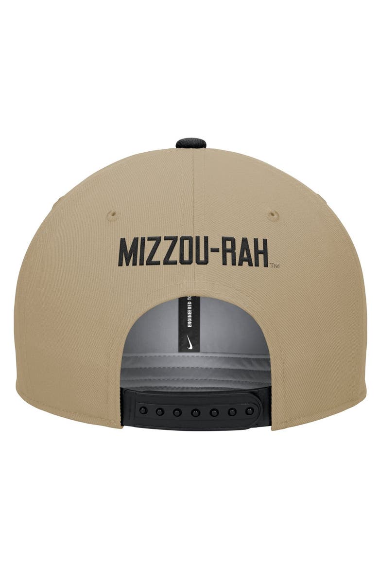 Men's Nike Beige/Black Missouri Tigers Pro Dri-FIT Snapback Hat, Alternate, color, Beige