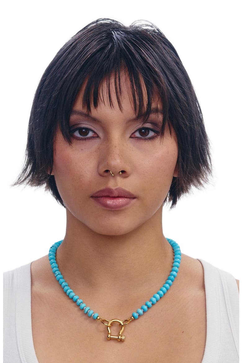 Stella Turquoise Gold Plated Necklace, Alternate, color, Turquoise