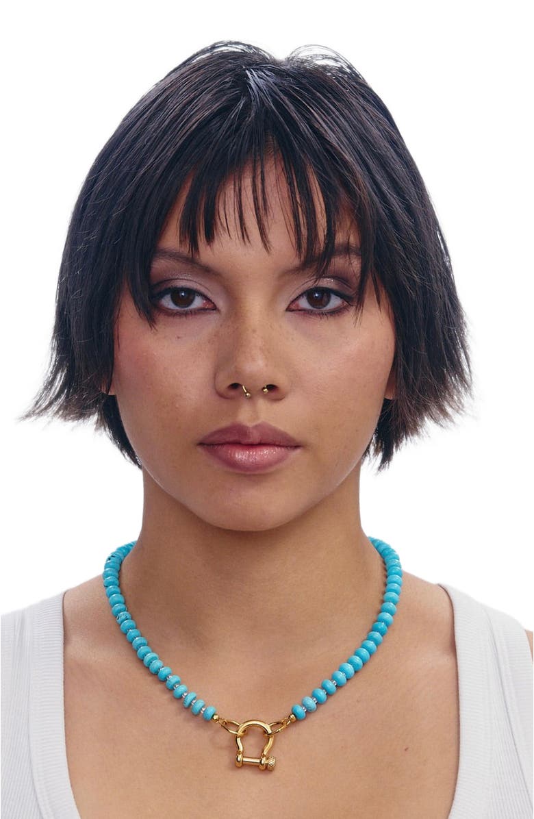 SHOP SPICY DAN Stella Turquoise Gold Plated Necklace, Alternate, color, Turquoise