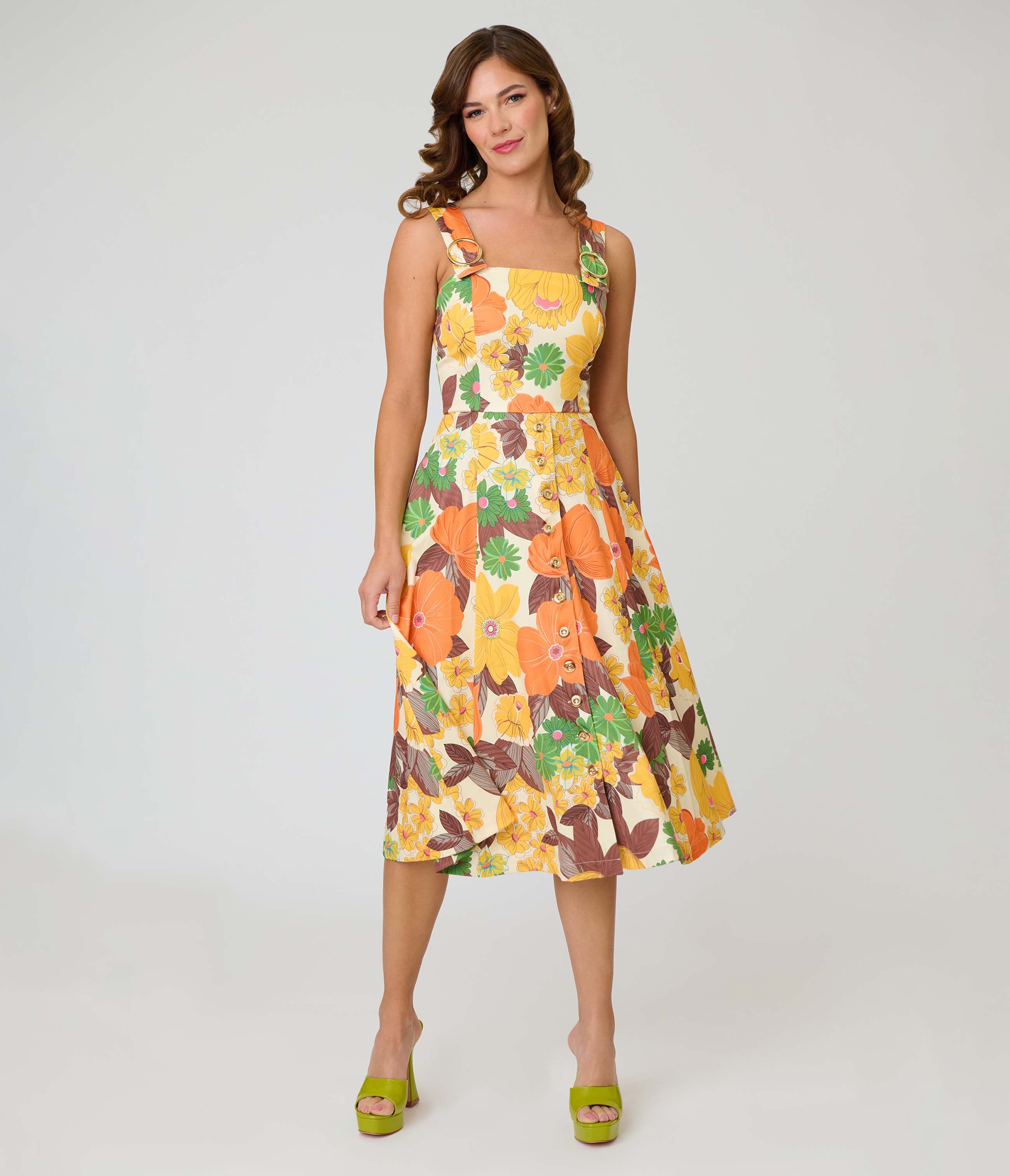 selected Orange Floral Print