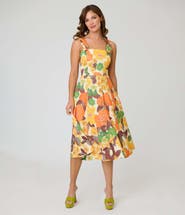 Unique Vintage Picnic Perfect Midi Dress