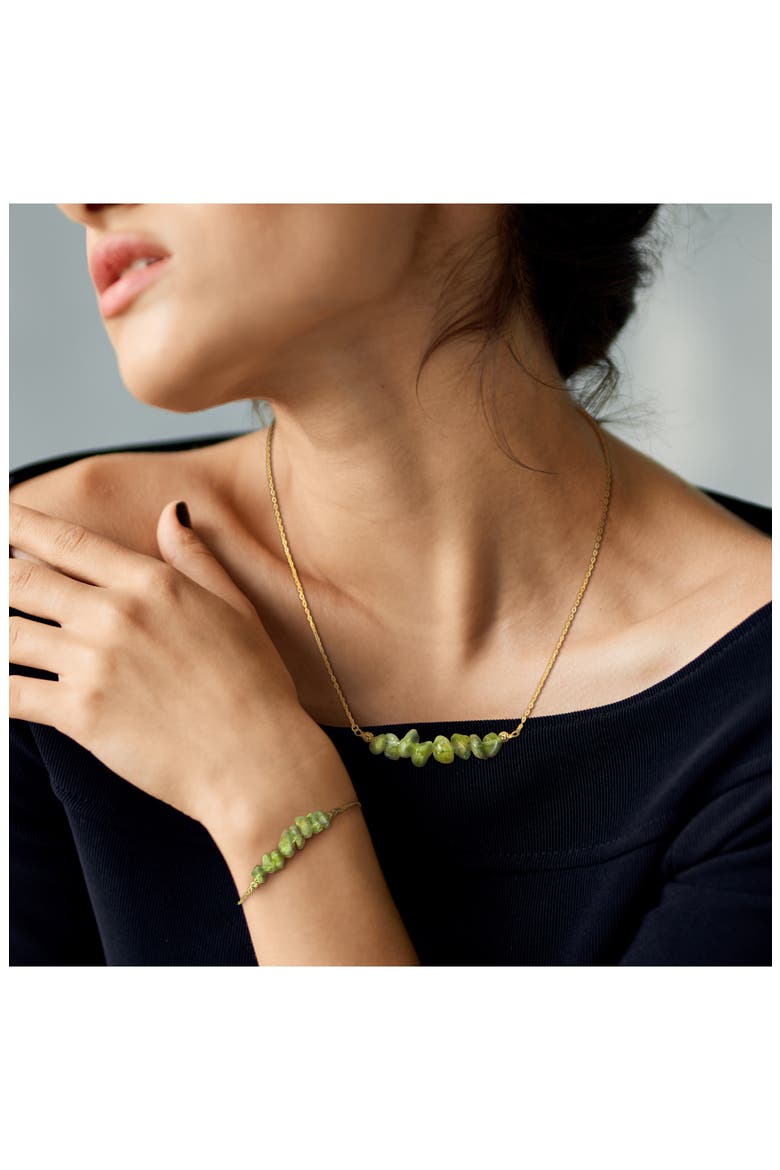 Fancy Cut Peridot Bracelet & Necklace Set, Alternate, color, GREEN