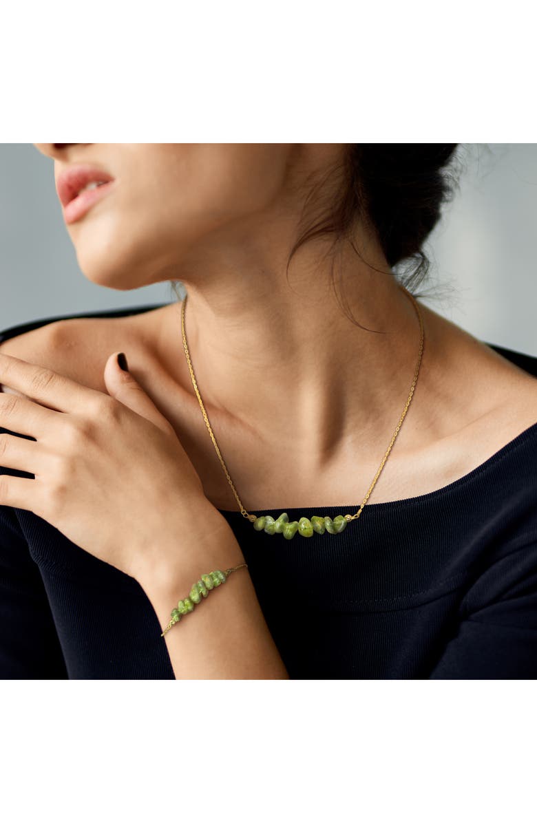 DELMAR Fancy Cut Peridot Bracelet & Necklace Set, Alternate, color, Green