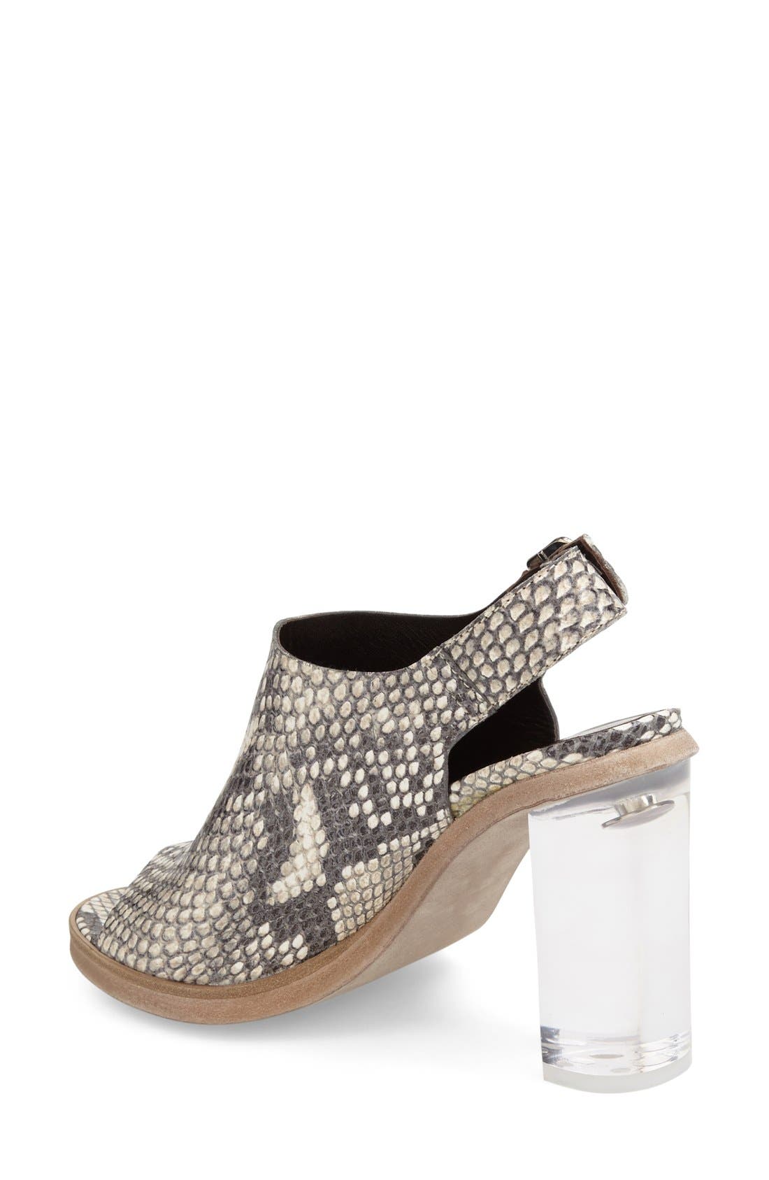 AGL 'Lucida' Snake Embossed Slingback Sandal, Alternate, color, 