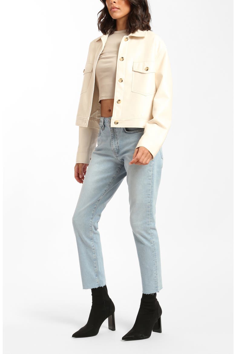 Court Raw Hem High Waist Ankle Tapered Jeans, Alternate, color, BLEACHED DENIM