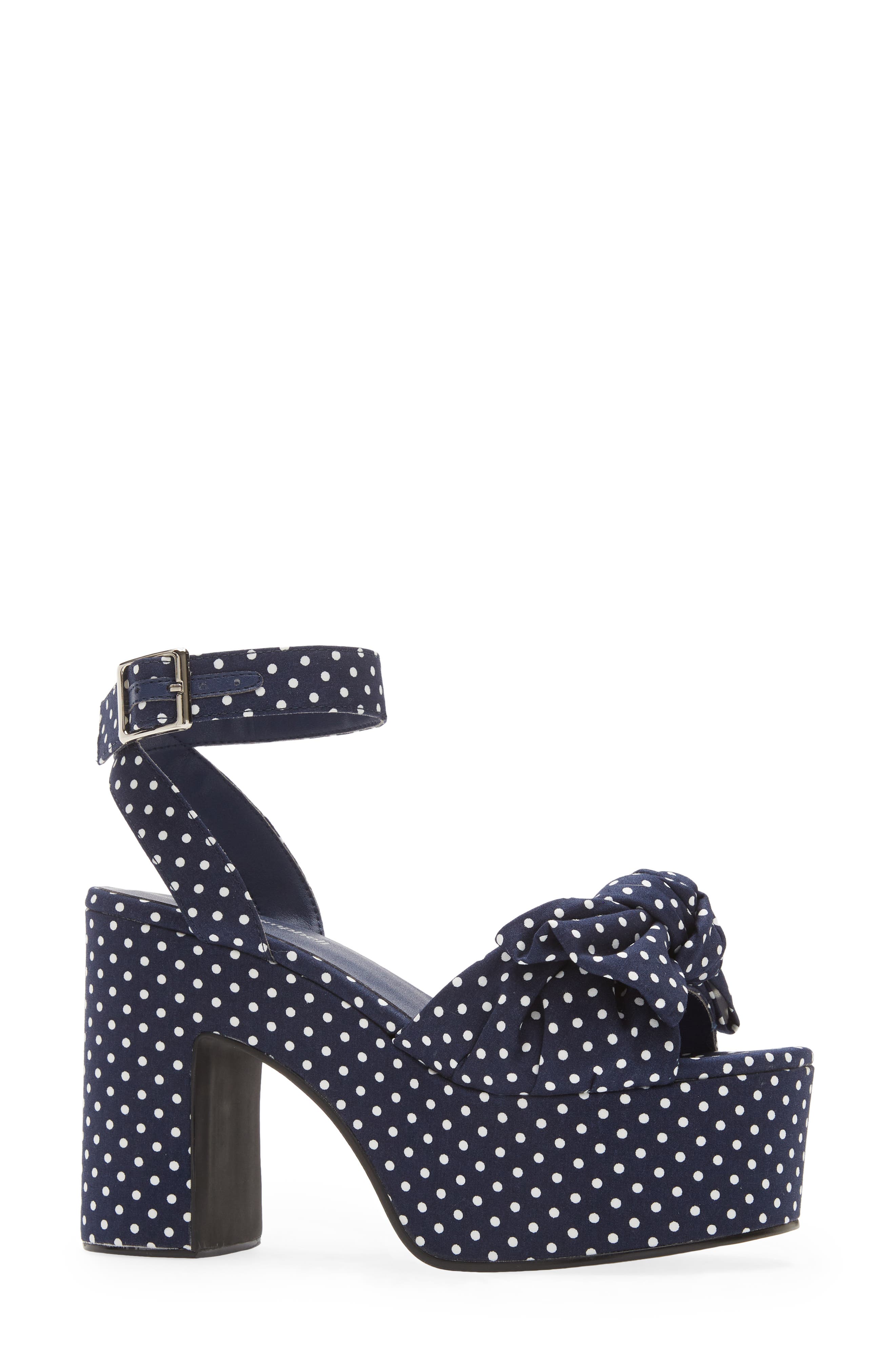 Picnic Platform Sandal, Alternate, color, NAVY WHITE POLKA DOTS