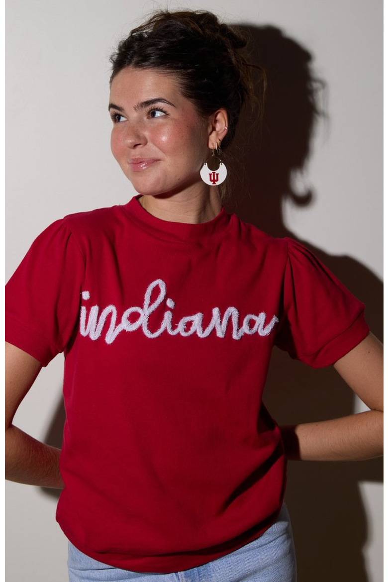 University Ninas Earrings, Alternate, color, IU White / Gold